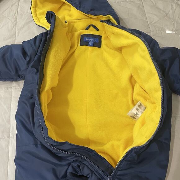 Baby Xtreme Snowsuit Size 9-12 Months Blue Yellow Fleece Lined Full Zip Infant - Picture 3 of 8